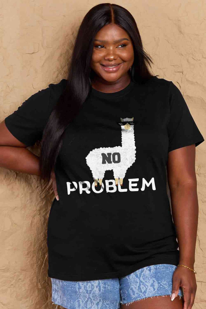 Simply Love Full Size NO PROBLEM Graphic Cotton Tee | 1mrk.com