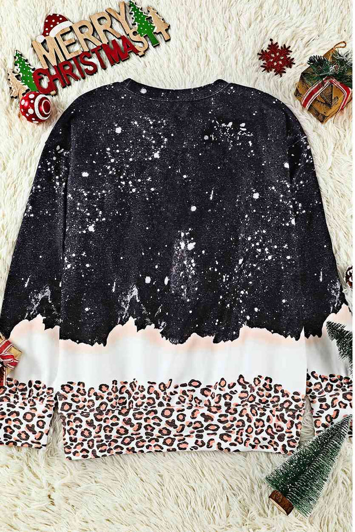 CHRISTMAS Graphic Leopard Sweatshirt |1mrk.com