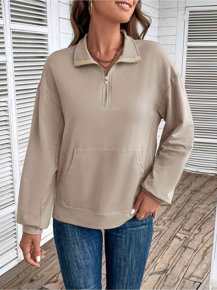 Half Zip Sweatshirt with Pocket |1mrk.com