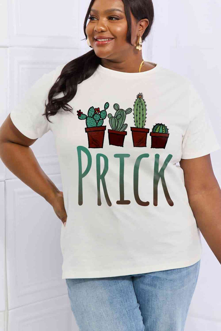 Simply Love Full Size PRICK Graphic Cotton Tee | 1mrk.com