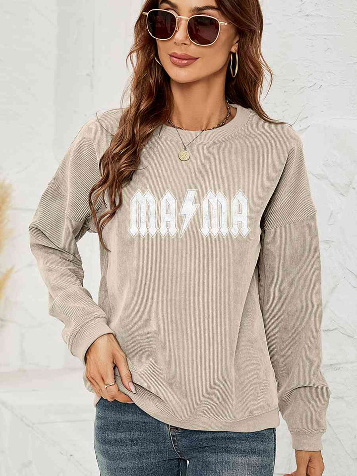 MAMA Graphic Dropped Shoulder Sweatshirt |1mrk.com