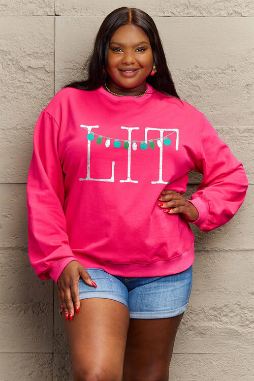 Simply Love Full Size LIT Long Sleeve Sweatshirt |1mrk.com