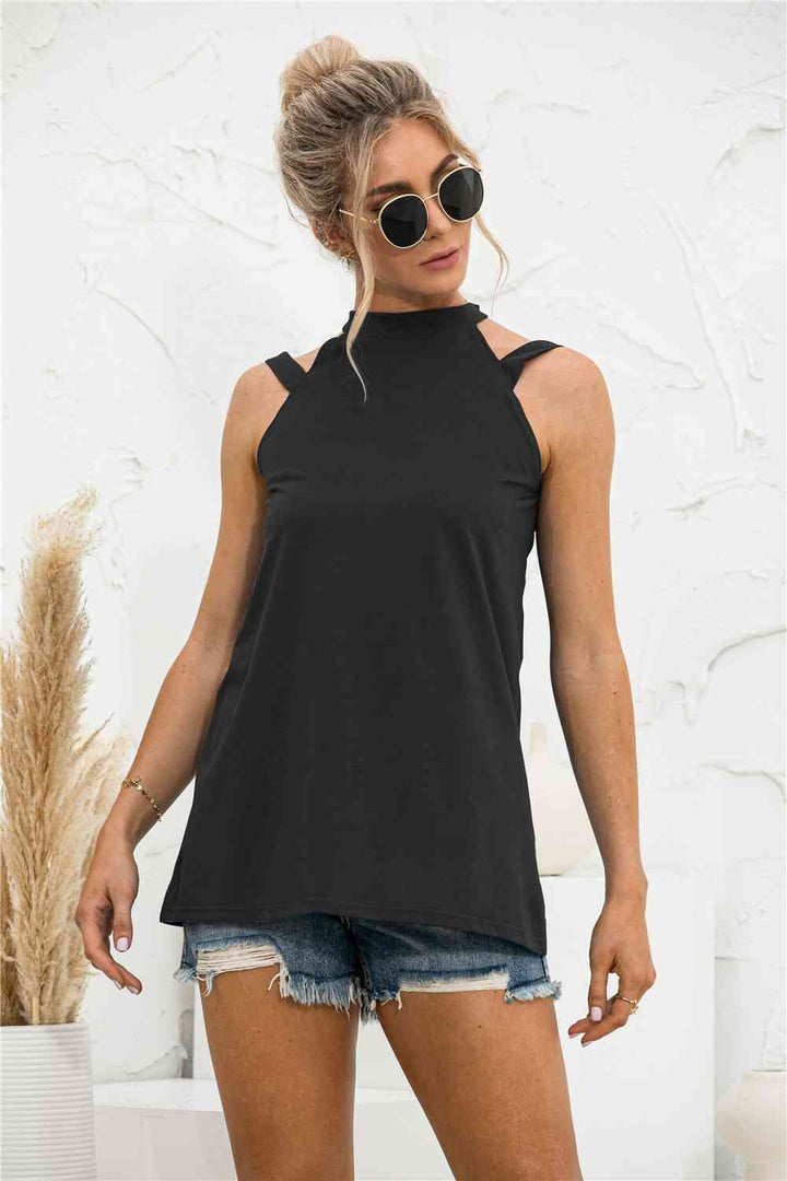 Cutout Mock Neck Tank | 1mrk.com