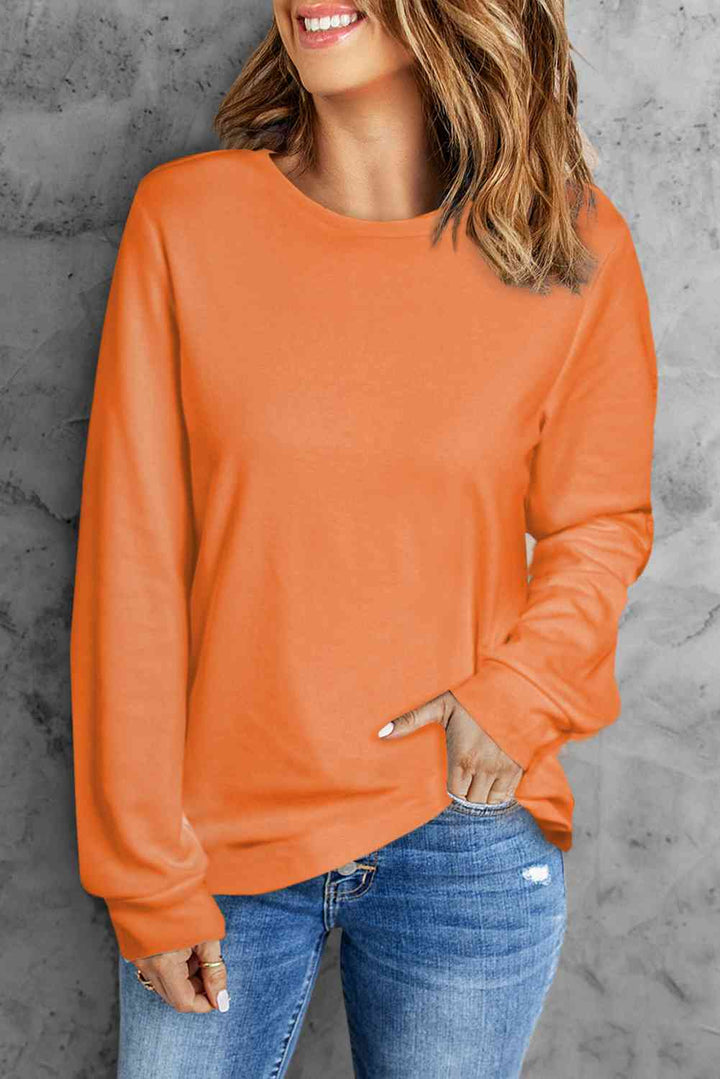 Round Neck Long Sleeve Top | 1mrk.com