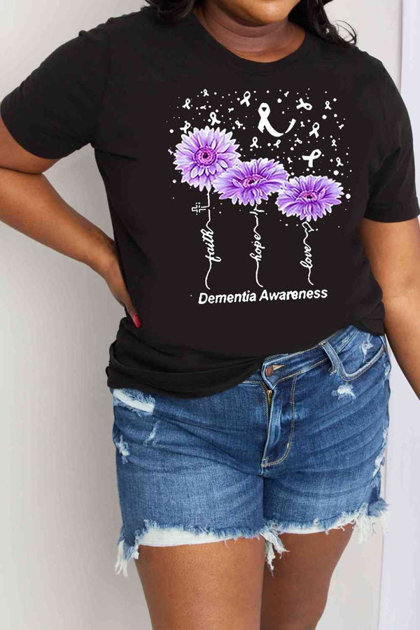 Simply Love Full Size DEMENTIA AWARENESS Graphic Cotton Tee | 1mrk.com