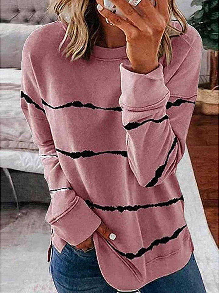 Striped Round Neck T-Shirt |1mrk.com