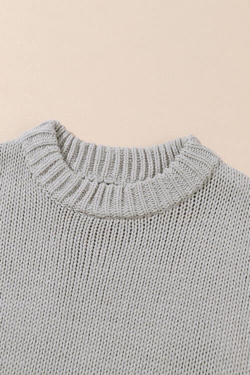 Round Neck Long Sleeve Sweater |1mrk.com