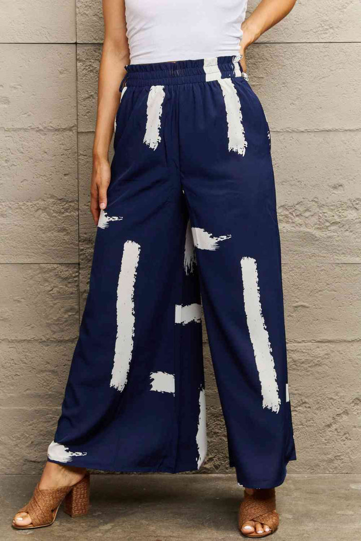 Printed Wide Leg Long Pants | 1mrk.com