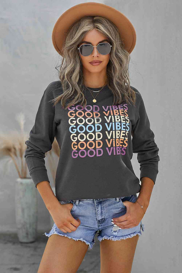 GOOD VIBES Graphic Sweatshirt |1mrk.com