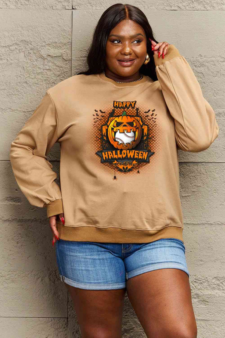 Simply Love Full Size HAPPY HALLOWEEN Graphic Sweatshirt |1mrk.com