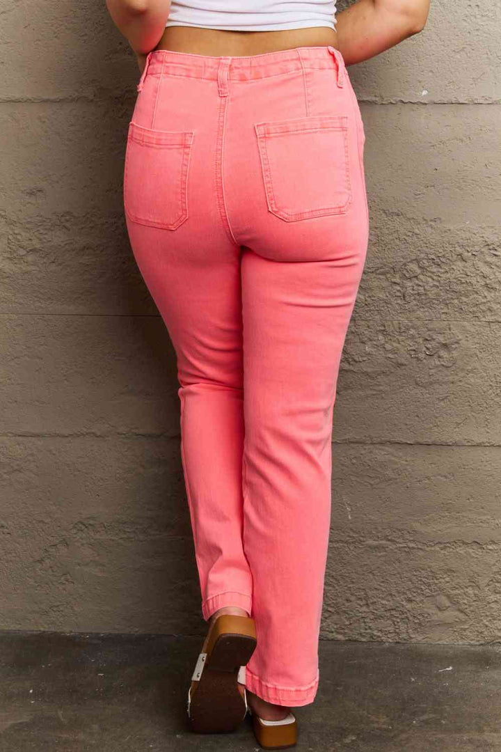 RISEN Kenya Full Size High Waist Side Twill Straight Jeans | 1mrk.com