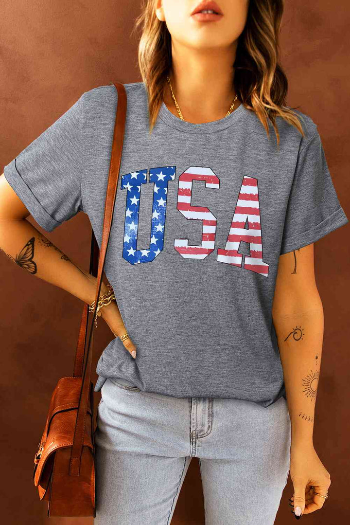 USA Graphic Round Neck Tee | 1mrk.com