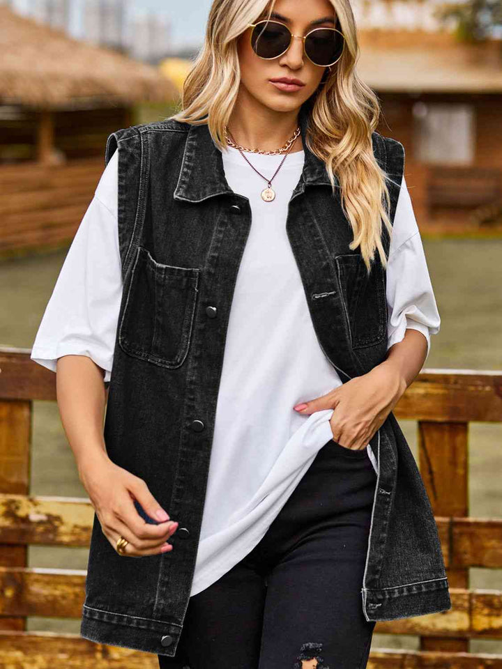 Button Down Denim Vest | 1mrk.com