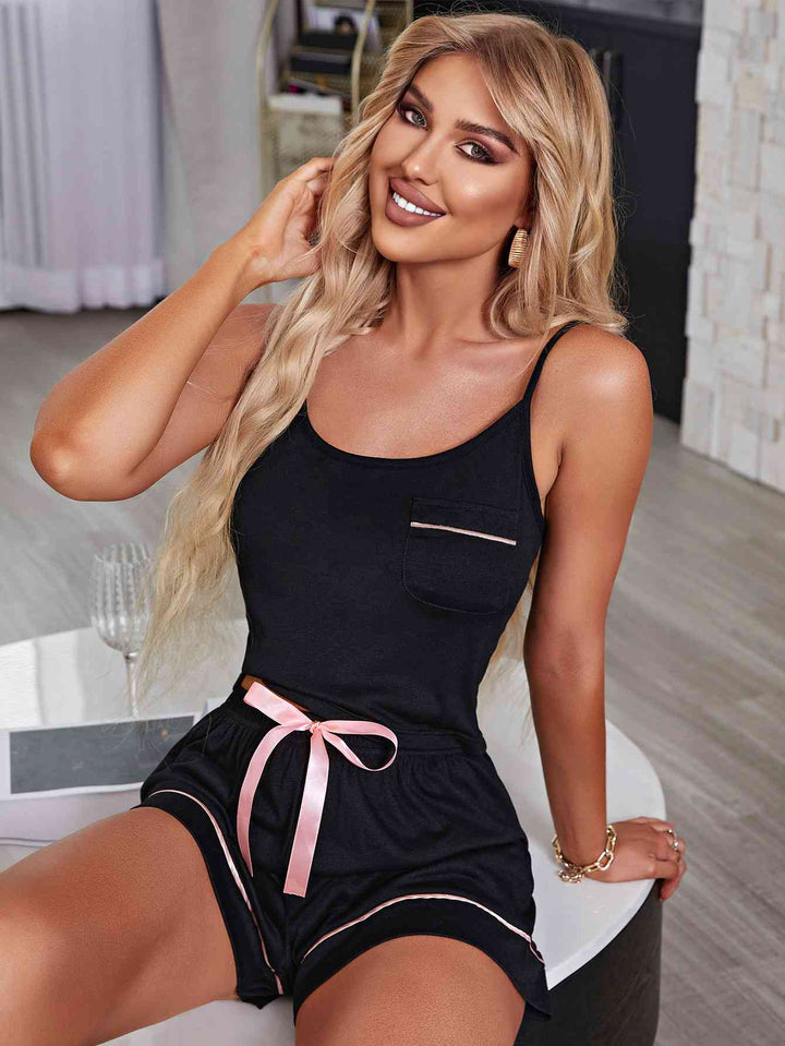 Contrast Cami and Shorts Lounge Set | 1mrk.com