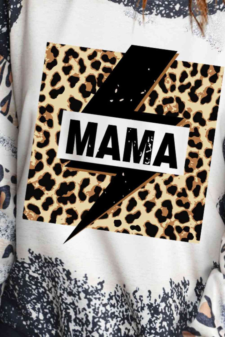 MAMA Lightning Graphic Leopard Sweatshirt |1mrk.com