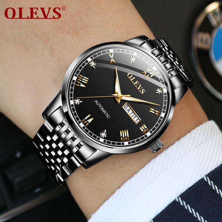 OLEVS 6602 Watches Business Men Diamond Classic Calendar OLEVS