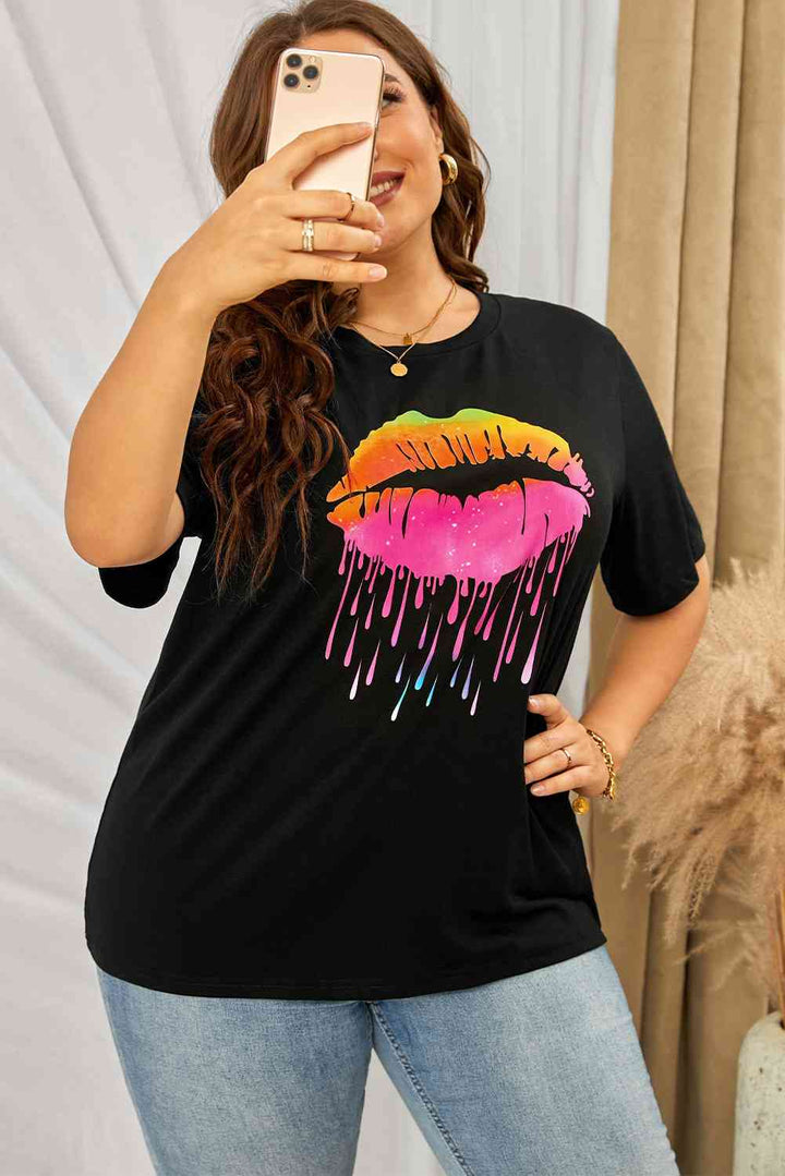 Plus Size Lip Graphic Tee Shirt | 1mrk.com