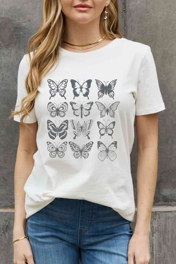 Simply Love Simply Love Butterfly Graphic Cotton T-Shirt | 1mrk.com