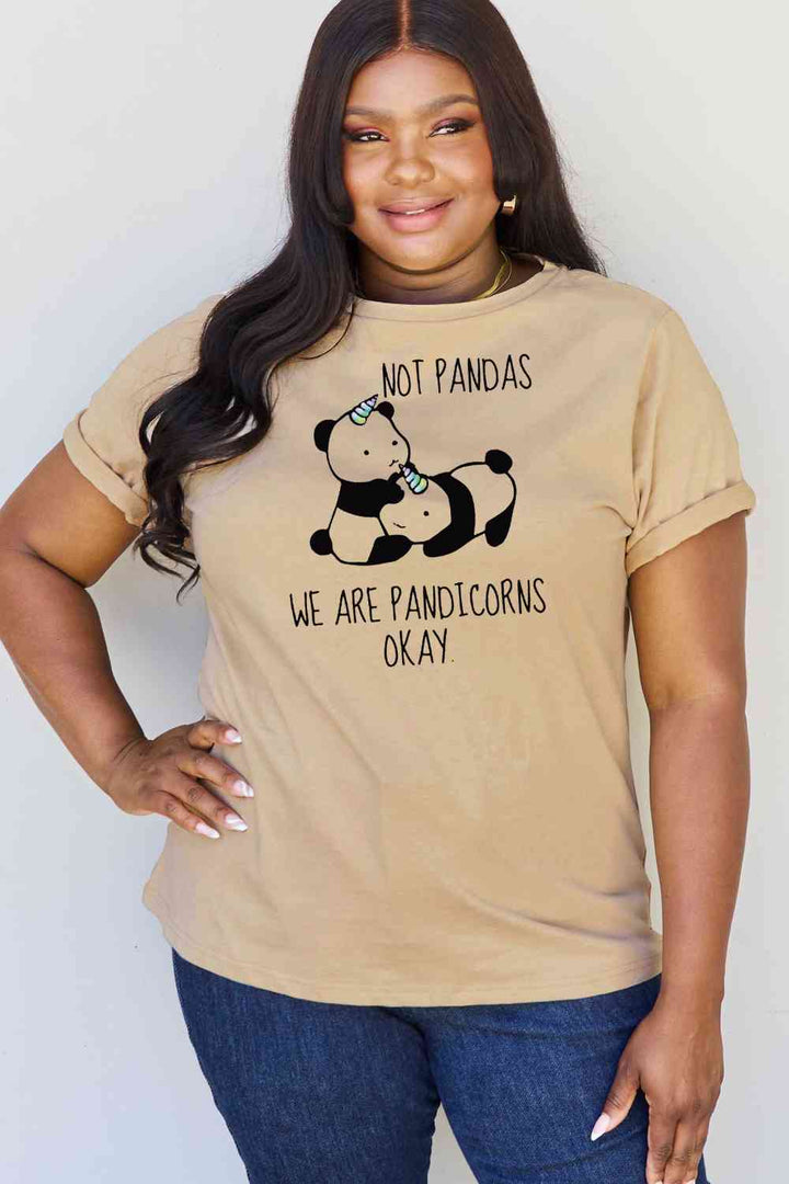 Simply Love Full Size  Pandicorn Graphic Cotton T-Shirt | 1mrk.com