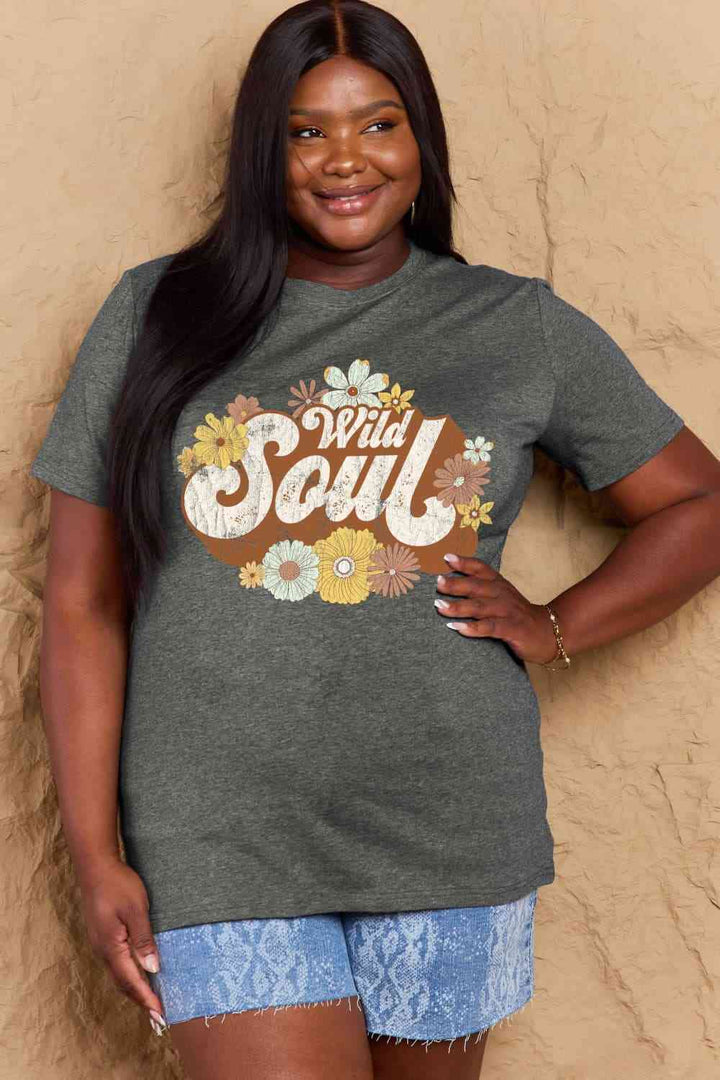 Simply Love Full Size WILD SOUL Graphic Cotton T-Shirt | 1mrk.com