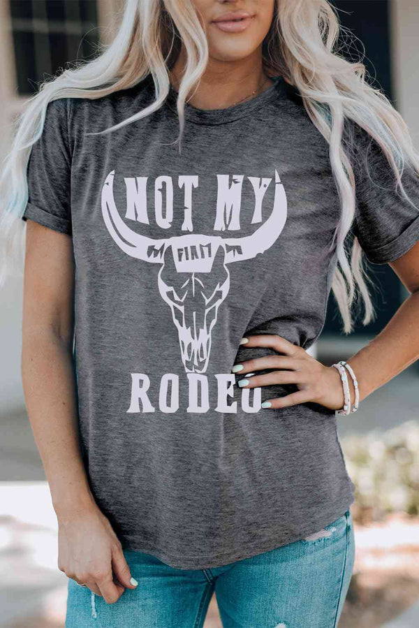 NOT MY RODEO Graphic Round Neck Tee | 1mrk.com