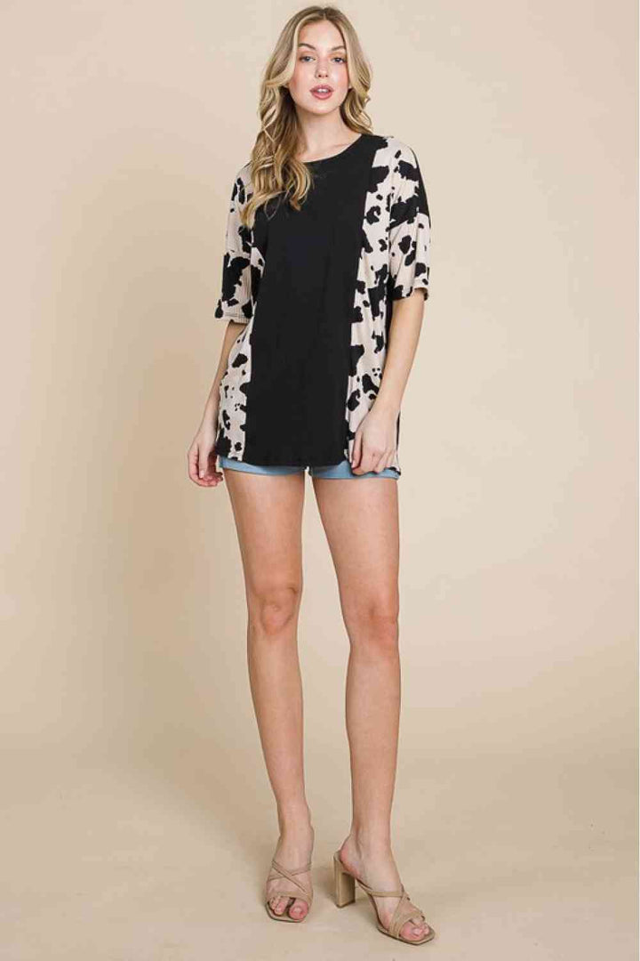 BOMBOM Rodeo Love Ribbed Animal Contrast Tee | 1mrk.com