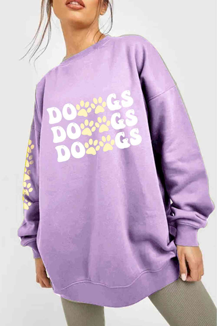 Simply Love Simply Love Full Size Round Neck Dropped Shoulder DOGS Graphic Sweatshirt |1mrk.com