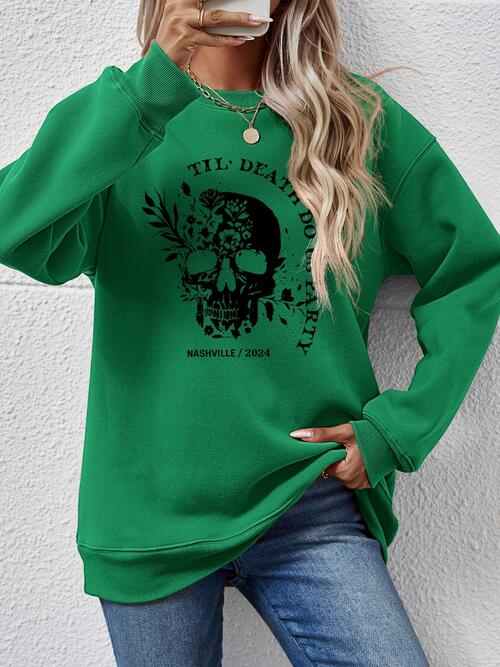 Graphic Round Neck Dropped Shoulder Sweatshirt |1mrk.com