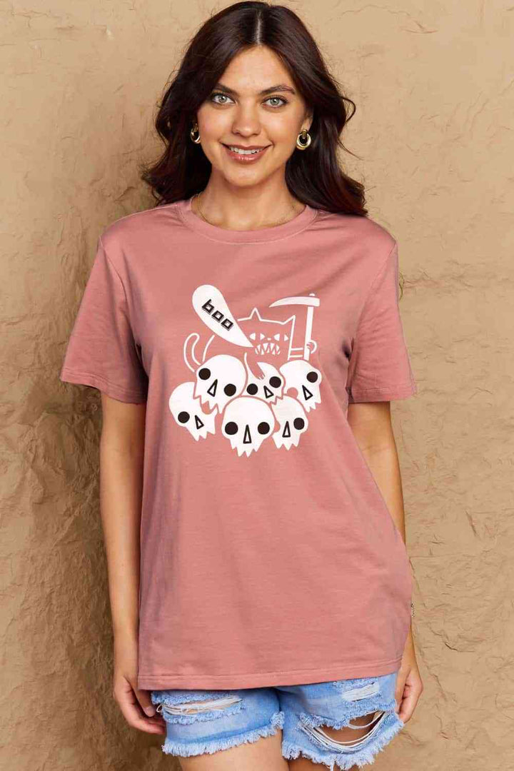 Simply Love Full Size Graphic BOO Cotton T-Shirt | 1mrk.com