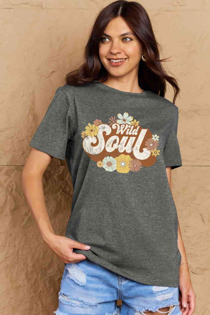 Simply Love Full Size WILD SOUL Graphic Cotton T-Shirt | 1mrk.com