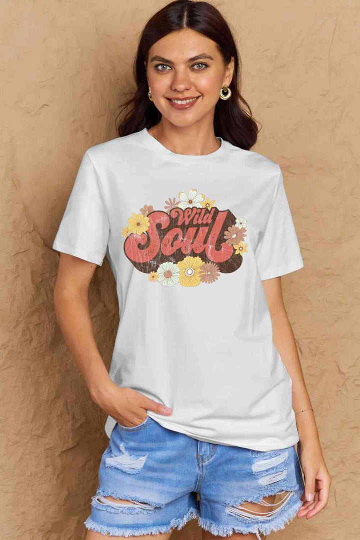 Simply Love Full Size WILD SOUL Graphic Cotton T-Shirt | 1mrk.com