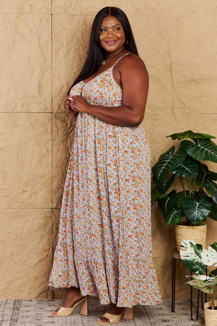 HEYSON Take Your Chances Full Size Floral Halter Neck Maxi Dress | 1mrk.com