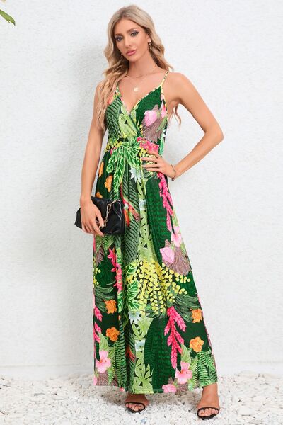 Printed Surplice Maxi Cami Dress | Trendsi