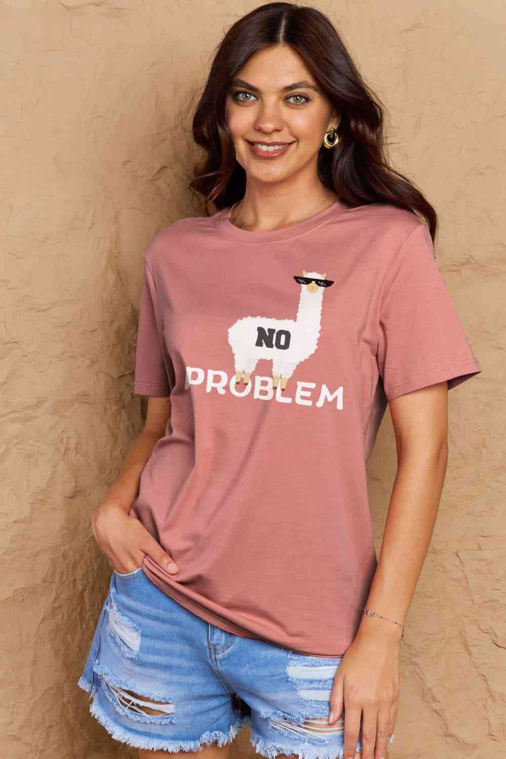 Simply Love Full Size NO PROBLEM Graphic Cotton Tee | 1mrk.com