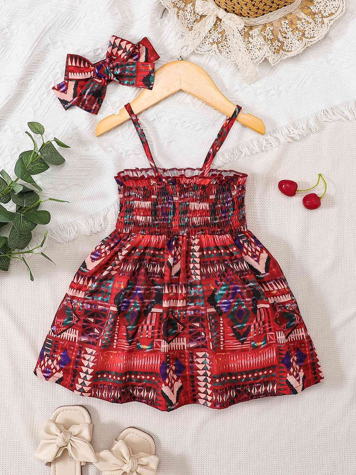 Baby Girl Printed Smocked Pinafore Skirt |1mrk.com
