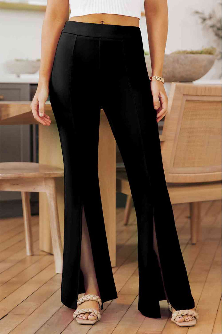 Front Slit Flare Leg Pants | 1mrk.com