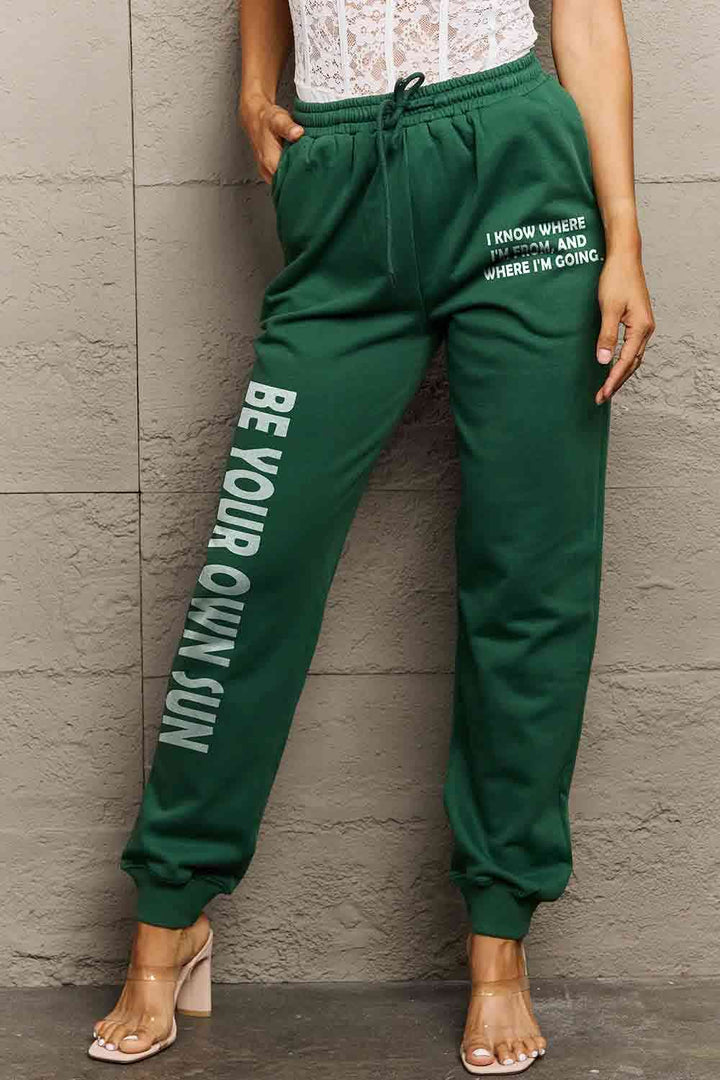 Simply Love Full Size BE YOUR OWN SUN Graphic Sweatpants | 1mrk.com