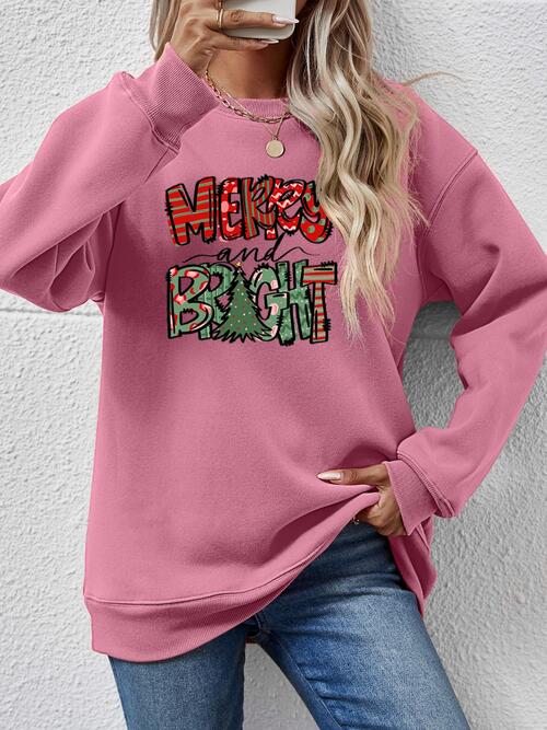 MERRY AND BRIGHT Long Sleeve Sweatshirt |1mrk.com