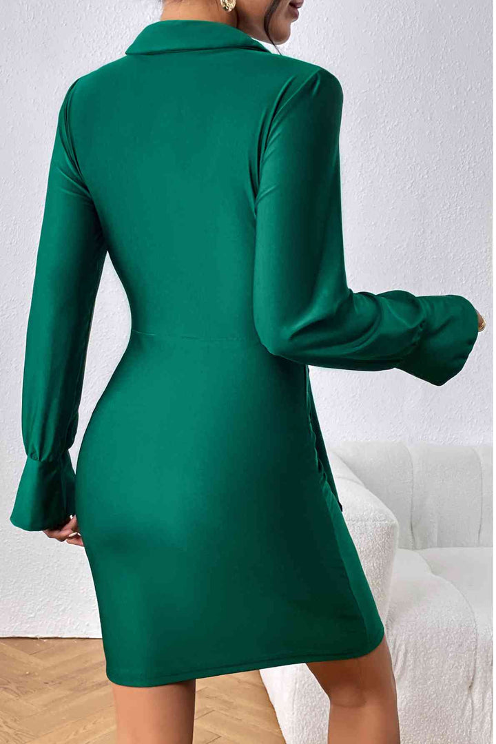 Johnny Collar Long Sleeve Mini Dress | 1mrk.com