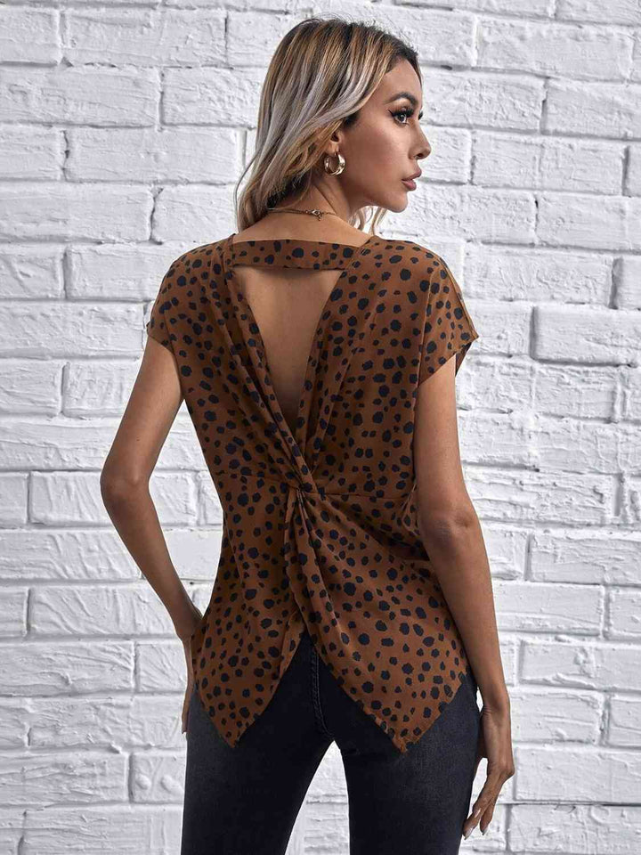 Twisted Open Back Blouse | 1mrk.com