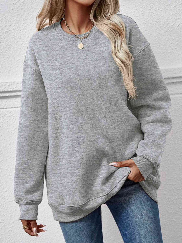 Round Neck Long Sleeve Sweatshirt |1mrk.com