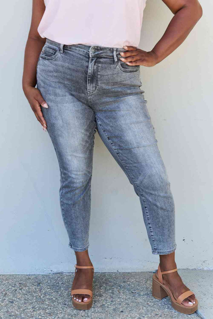 Judy Blue Racquel Full Size High Waisted Stone Wash Slim Fit Jeans | 1mrk.com