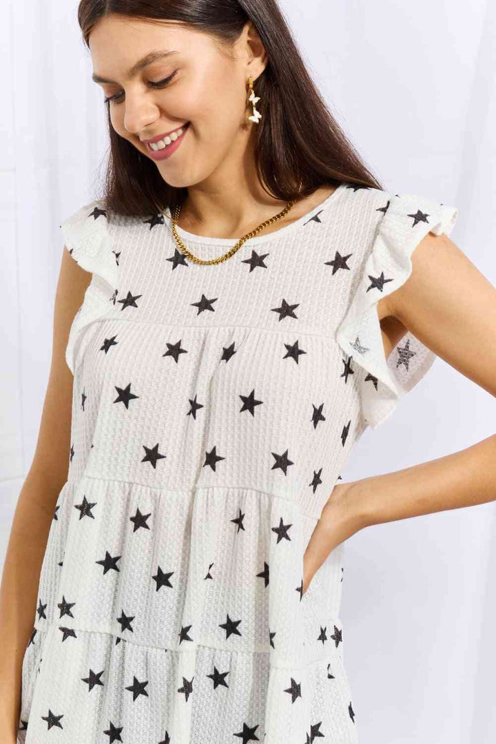 Heimish Shine Bright Full Size Butterfly Sleeve Star Print Top | 1mrk.com