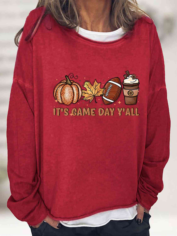 Full Size IT'S GAME DAY Y'ALL Graphic Sweatshirt |1mrk.com