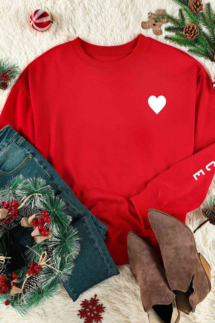 NAUGHTY NICE Heart Graphic Sweatshirt |1mrk.com