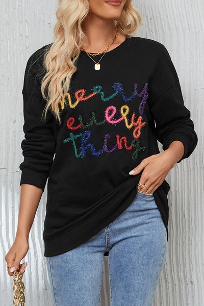 Letter Graphic Dropped Shoulder Sweatshirt |1mrk.com