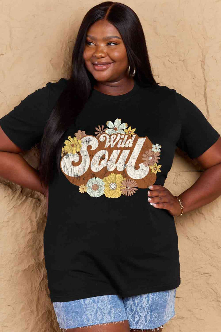 Simply Love Full Size WILD SOUL Graphic Cotton T-Shirt | 1mrk.com