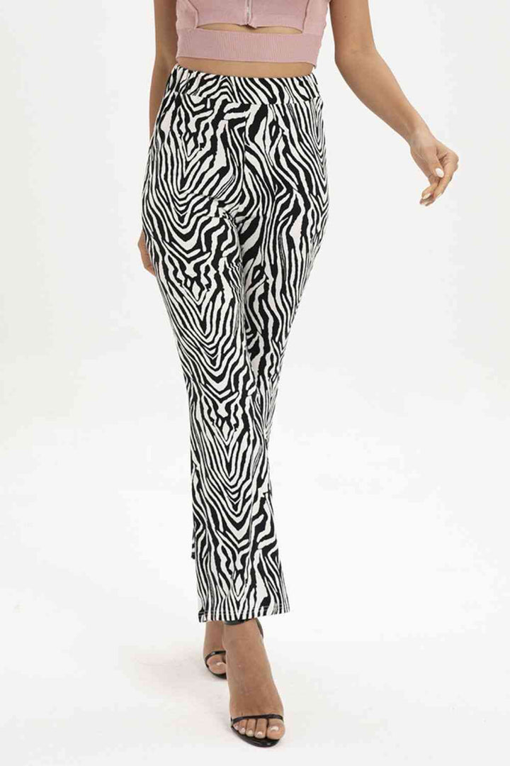 Zebra Print Straight Leg Pants | 1mrk.com