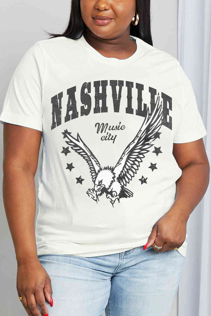 Simply Love Simply Love Full Size NASHVILLE MUSIC CITY Graphic Cotton Tee | 1mrk.com