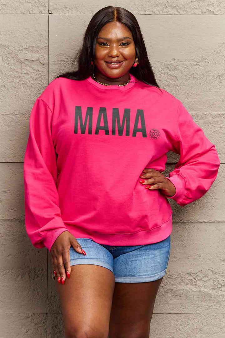 Simply Love Full Size MAMA Graphic Long Sleeve Sweatshirt |1mrk.com